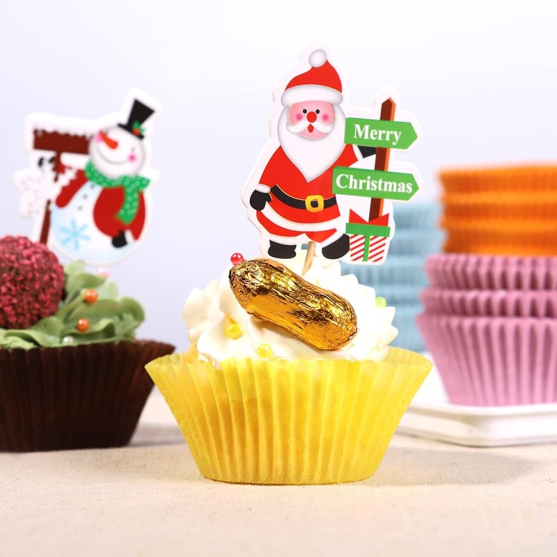 Bake Choice 200pcs Standard Blue cupcake liners for baking,food-grade cupcake wrappers, greaseproof parchment muffin liners Christmas muffin liners for Christmas decorations - Image 4